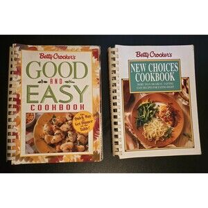 2 SpiralBound Betty Crocker Cookbooks Good and Easy amd New Choices Flex-Covers